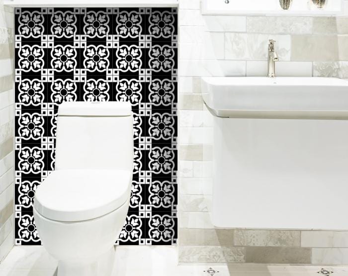 8" X 8" Black and White Stark Peel and Stick Removable Tiles - Image 8