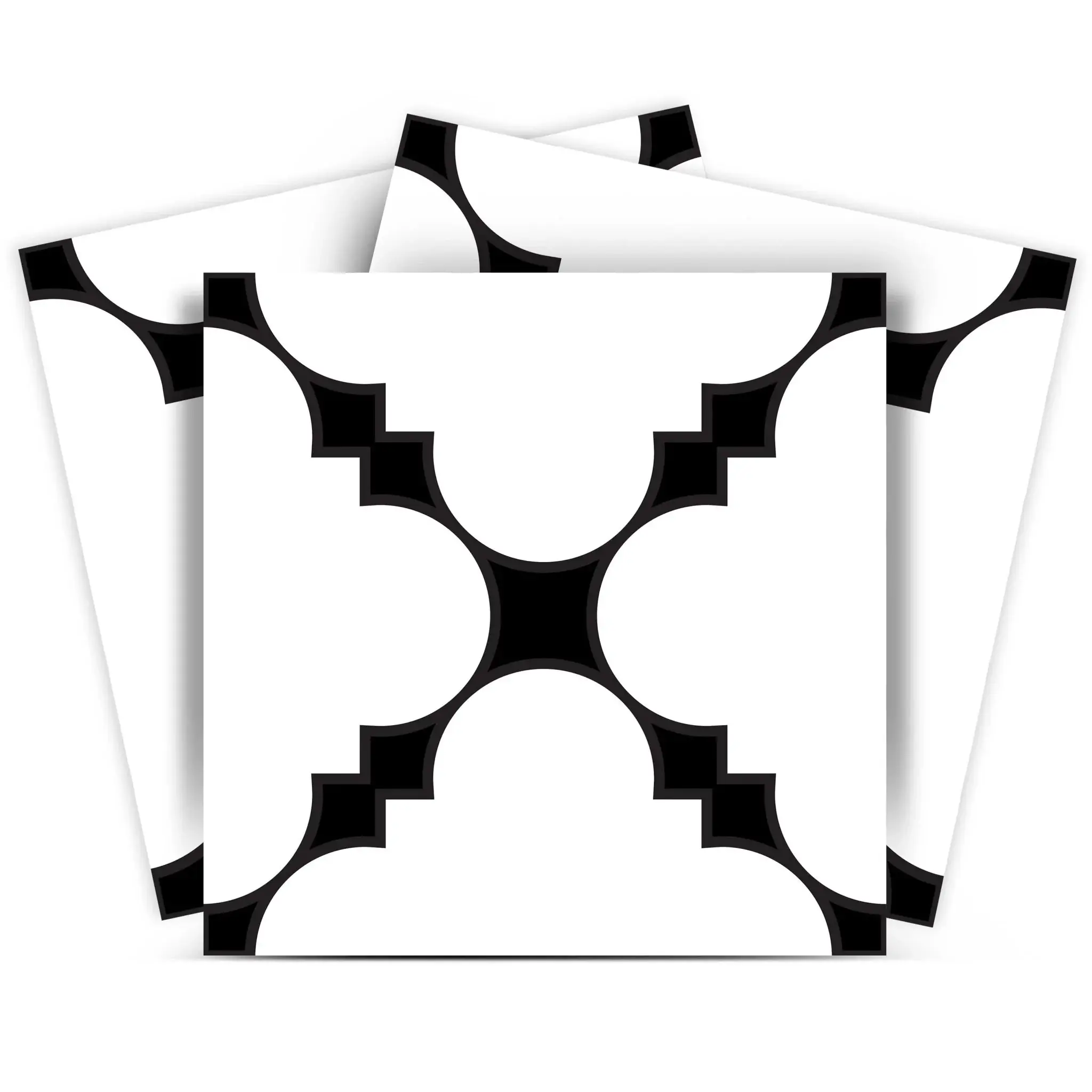 8" X 8" Black And White Tri Peel And Stick Tiles - Image 3