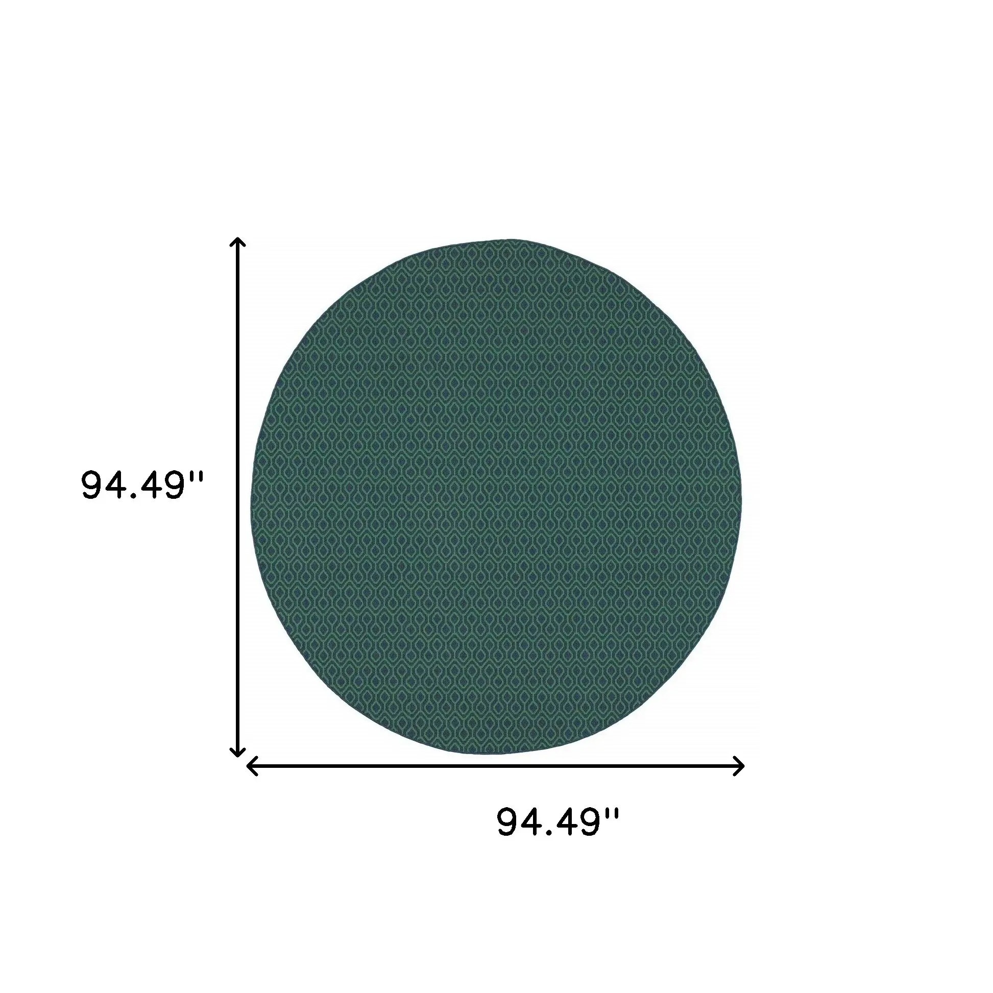 8' X 8' Blue and Green Round Geometric Stain Resistant Indoor Outdoor Area Rug - Image 4