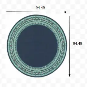 8' X 8' Blue and Green Round Indoor Outdoor Area Rug - Image 8