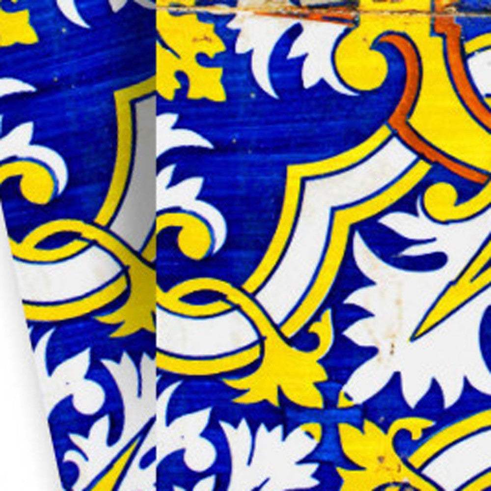 8" X 8" Blue and Yellow Links Peel And Stick Tiles - Image 2