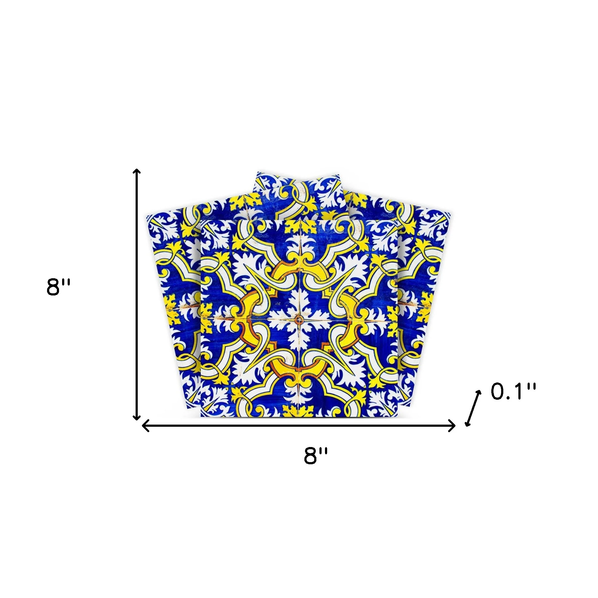 8" X 8" Blue and Yellow Links Peel And Stick Tiles - Image 8