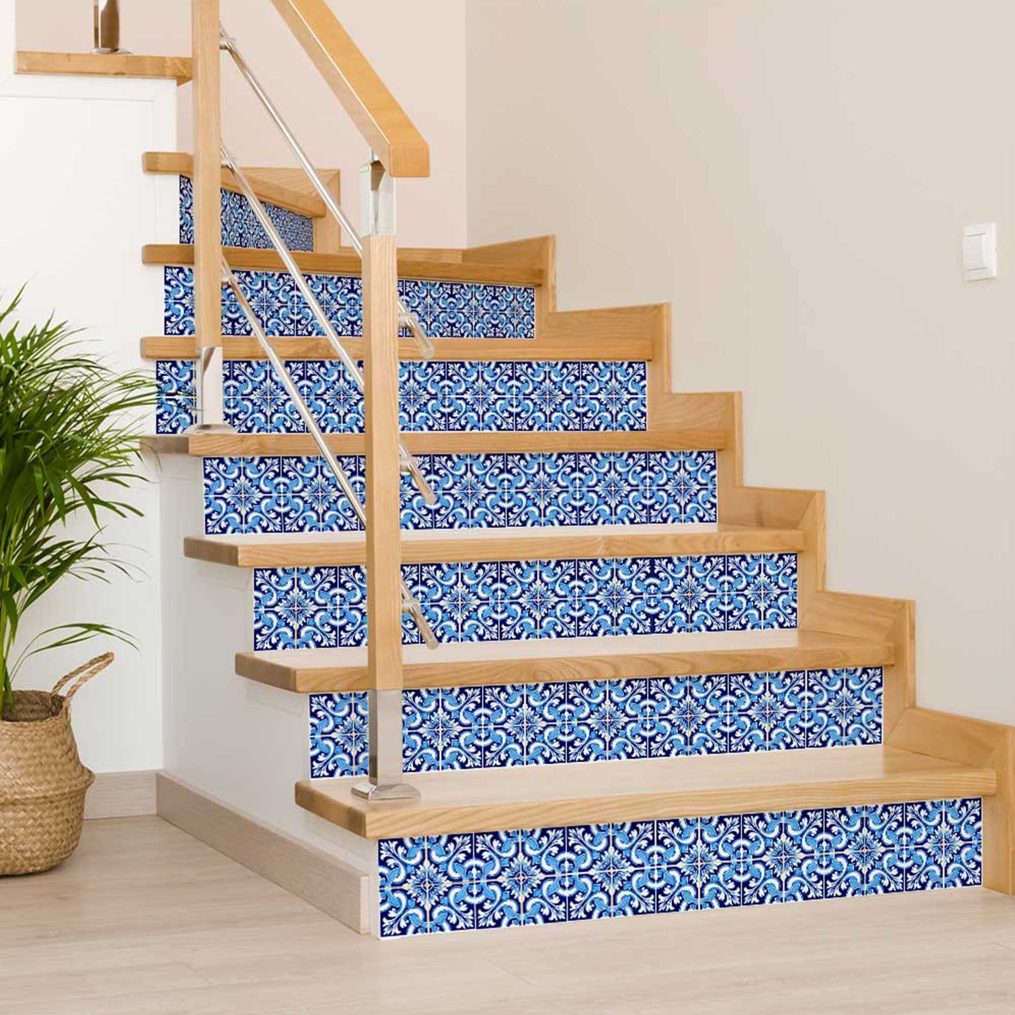8" X 8" Blue Bali Removable Peel and Stick Tiles - Image 4