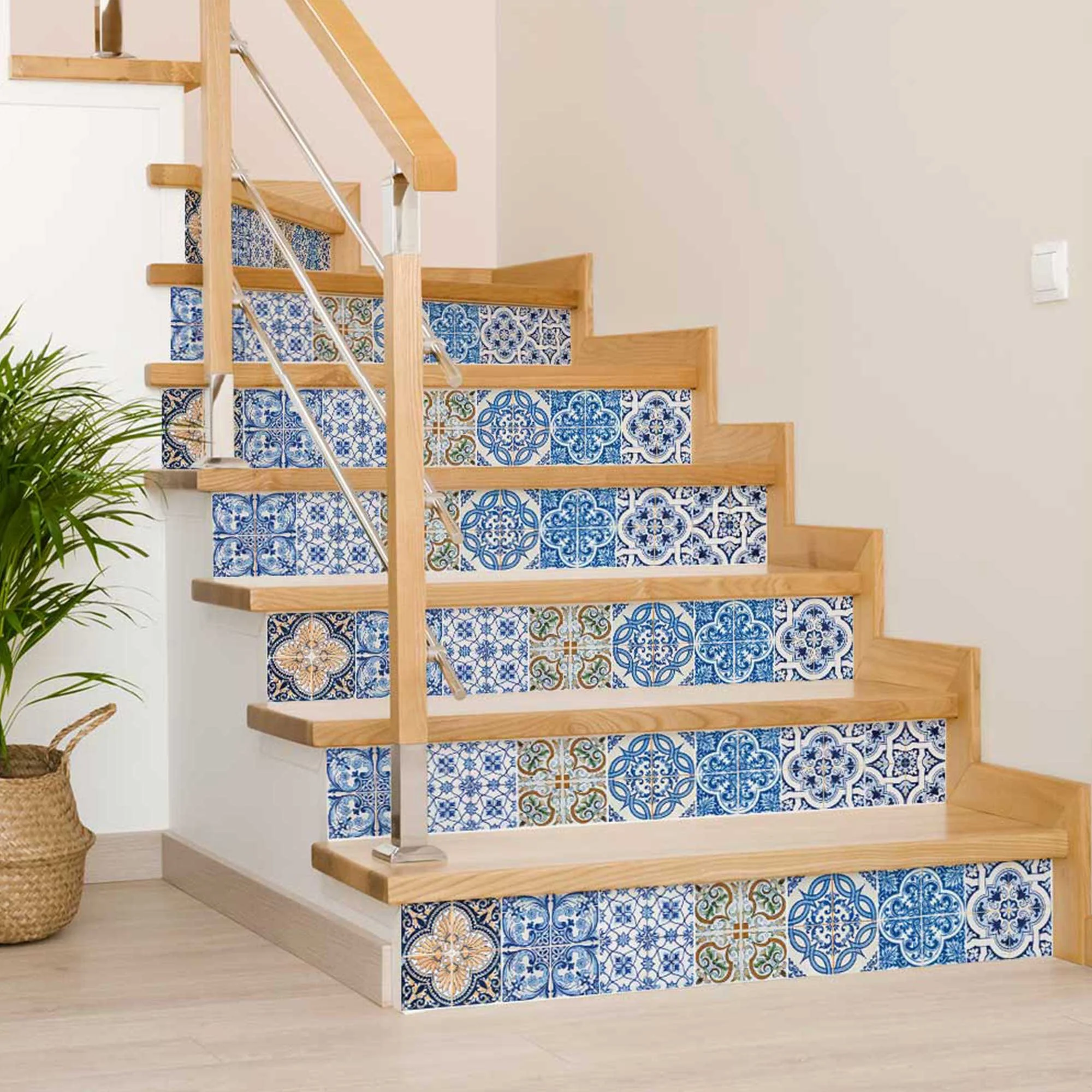8" X 8" Blue Manna Peel And Stick Removable Tiles - Image 4