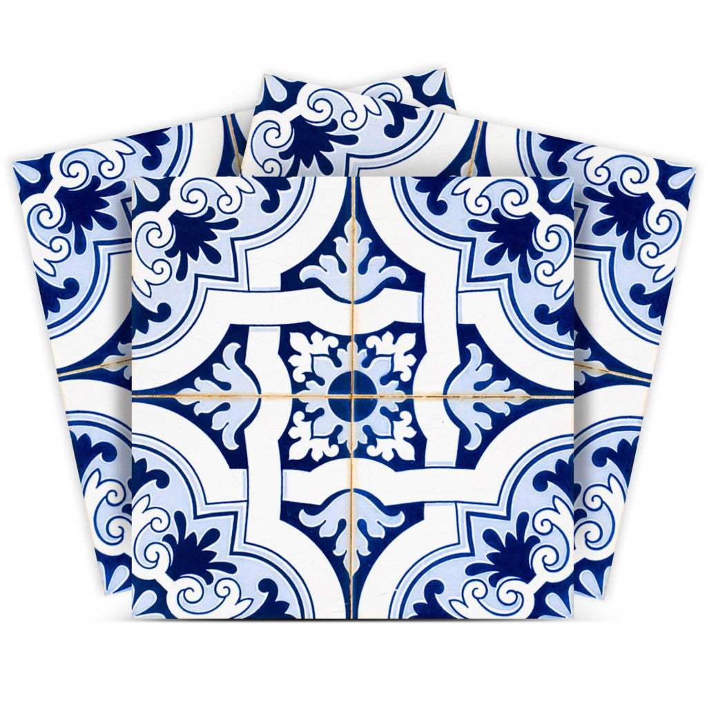 8" X 8" Blue Mia Gia Peel And Stick Removable Tiles - Image 2