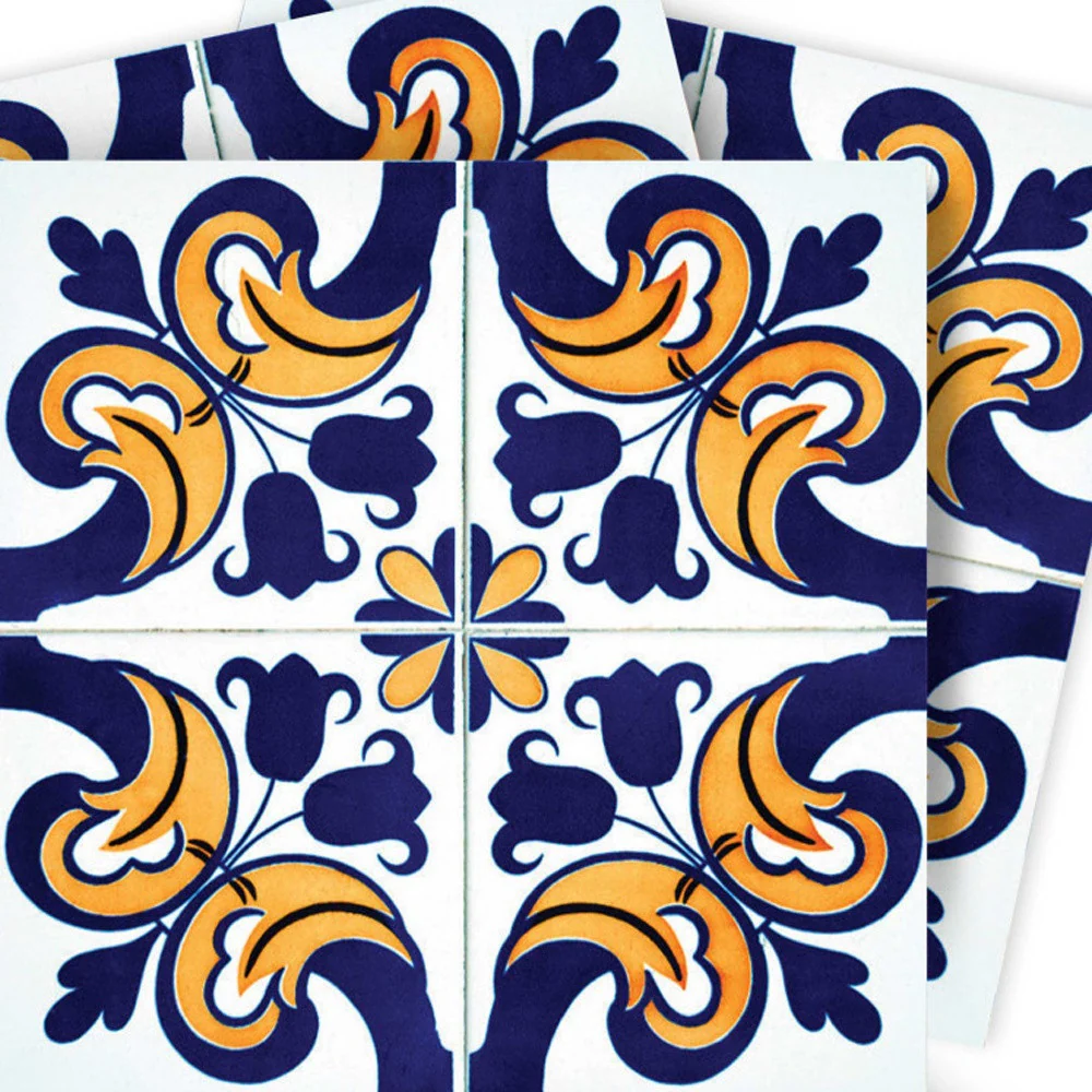 8" X 8" Blue Mikos Removable Peel and Stick Tiles - Image 2