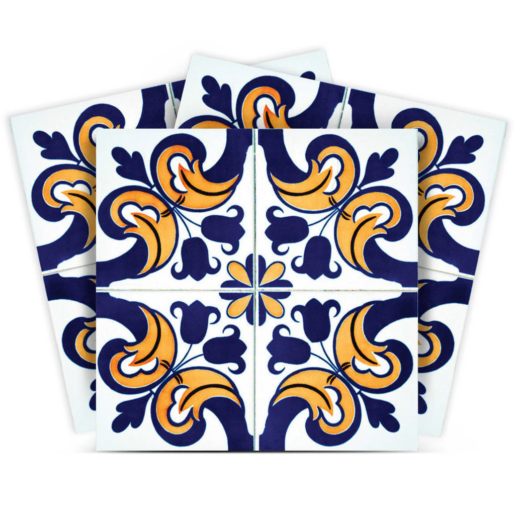 8" X 8" Blue Mikos Removable Peel and Stick Tiles - Image 3