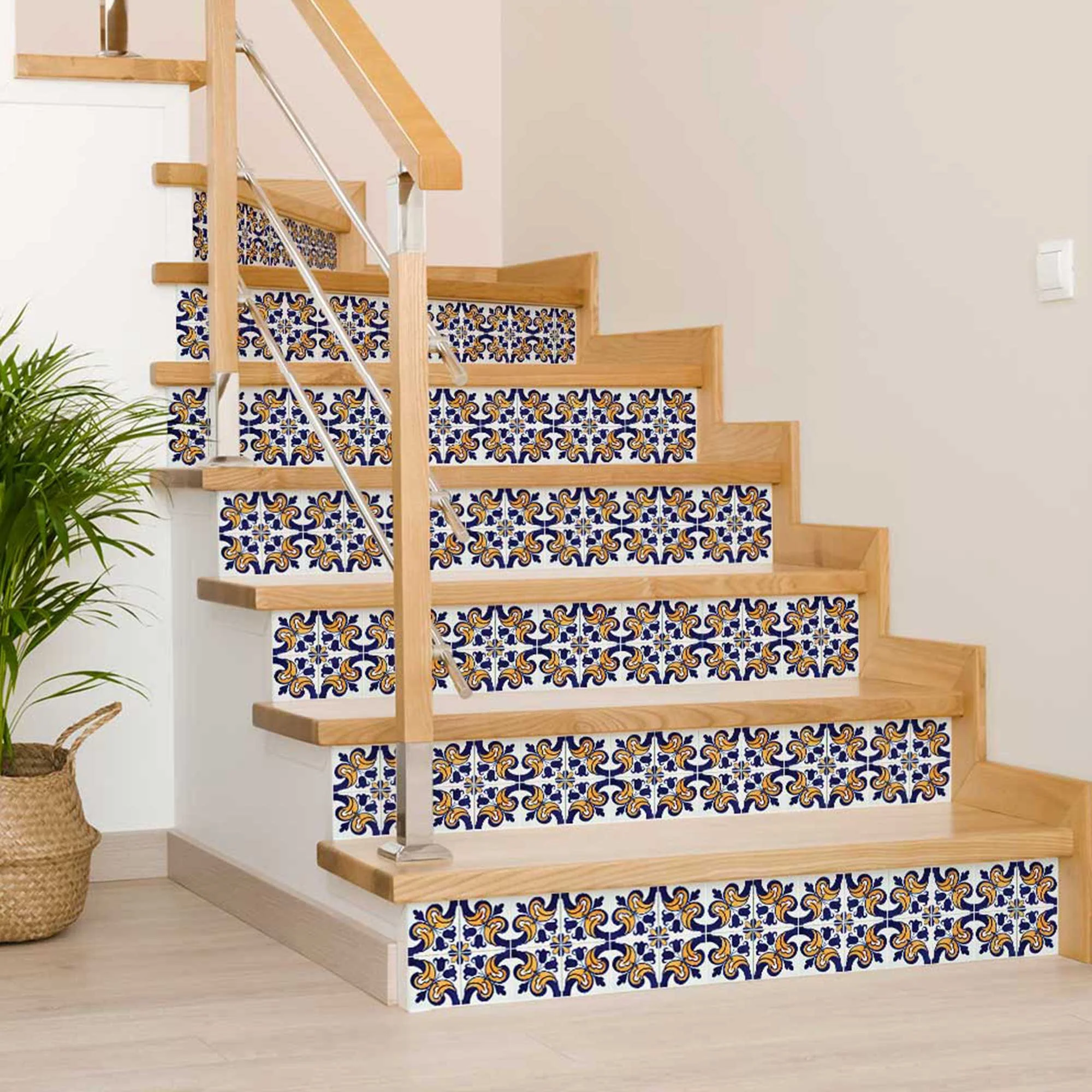 8" X 8" Blue Mikos Removable Peel and Stick Tiles - Image 4