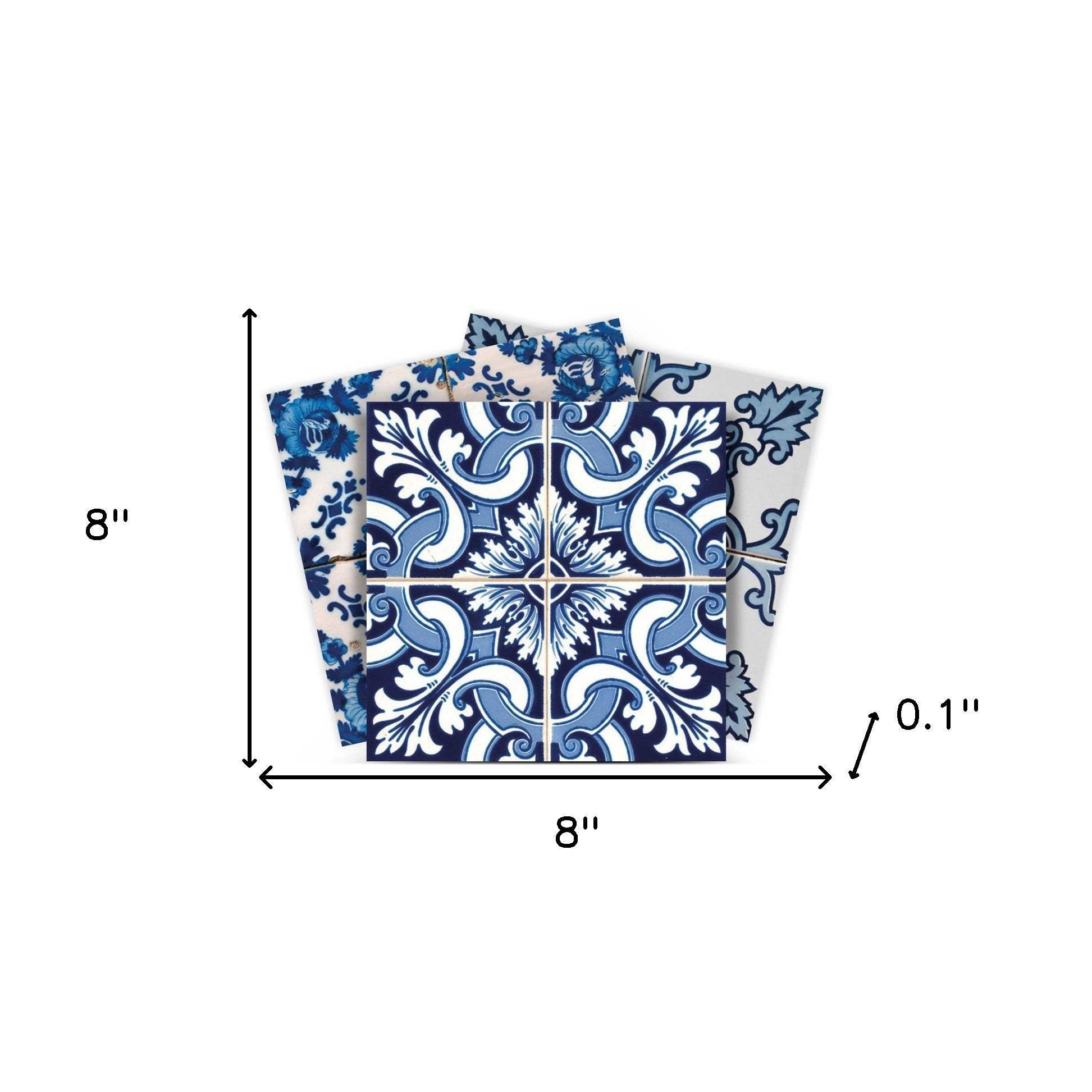 8" X 8" Blue Multi Mosaic Peel and Stick Tiles - Image 9