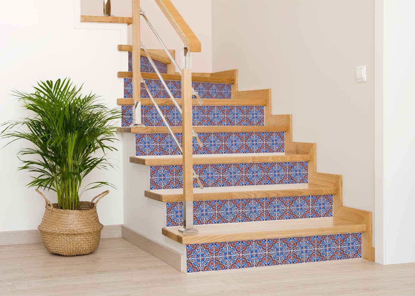8" X 8" Blue Rust Zio Removable Peel and Stick Tiles - Image 4