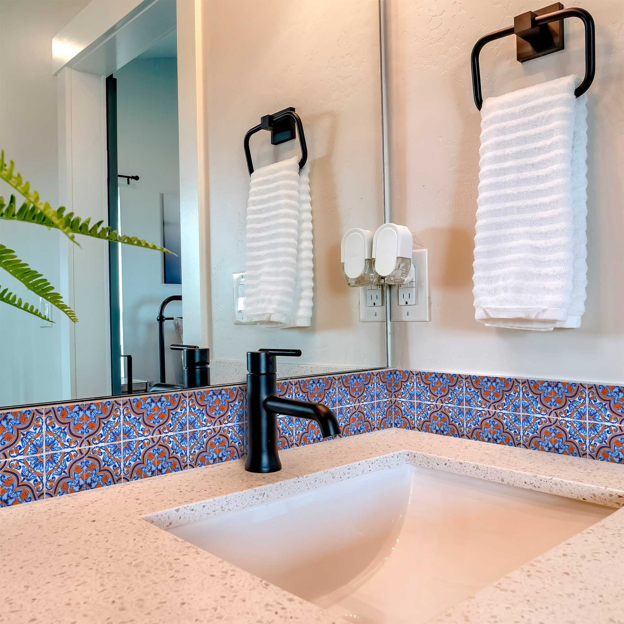 8" X 8" Blue Rust Zio Removable Peel and Stick Tiles - Image 6