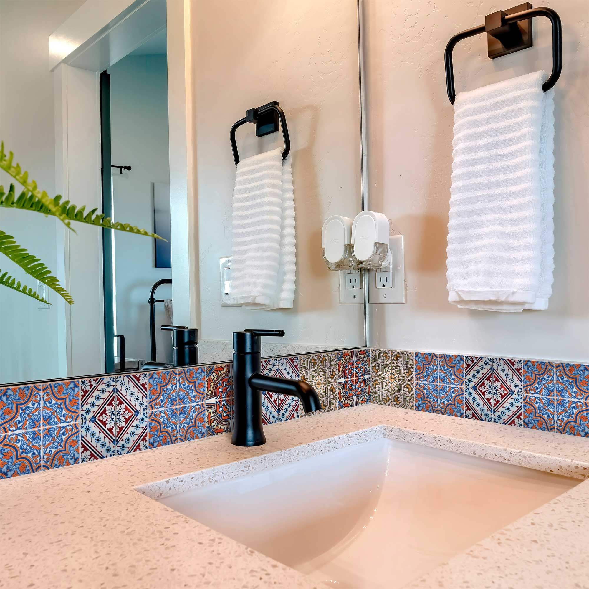 8" X 8" Blue Warm Tones Mosaic Peel and Stick Tiles - Image 6