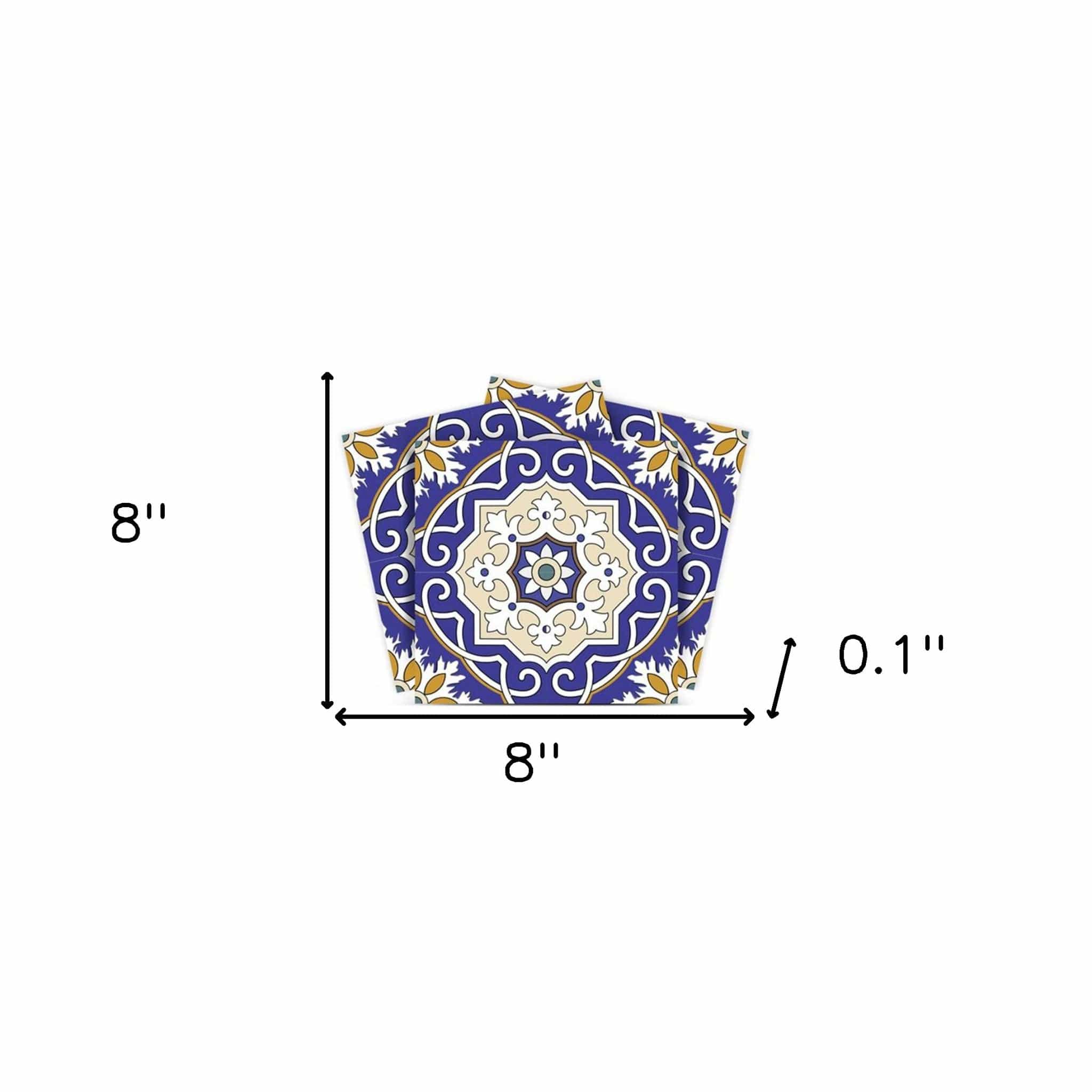 8" X 8" Blue White and Gold Mosaic Removable Tiles - Image 9