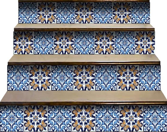 8" X 8" Blue White Golden Peel and Stick Tiles - Image 7