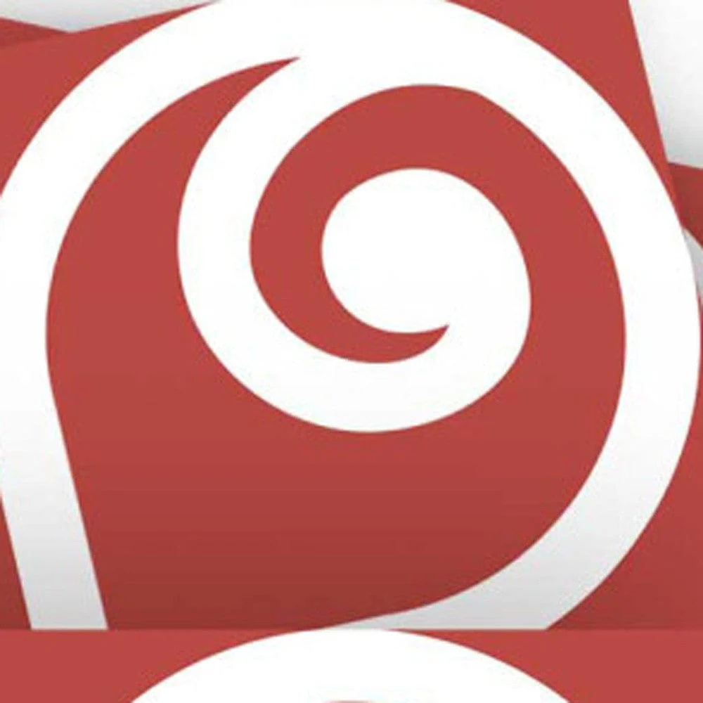 8" x 8" Brick Red And White Scroll Peel and Stick Removable Tiles - Image 2