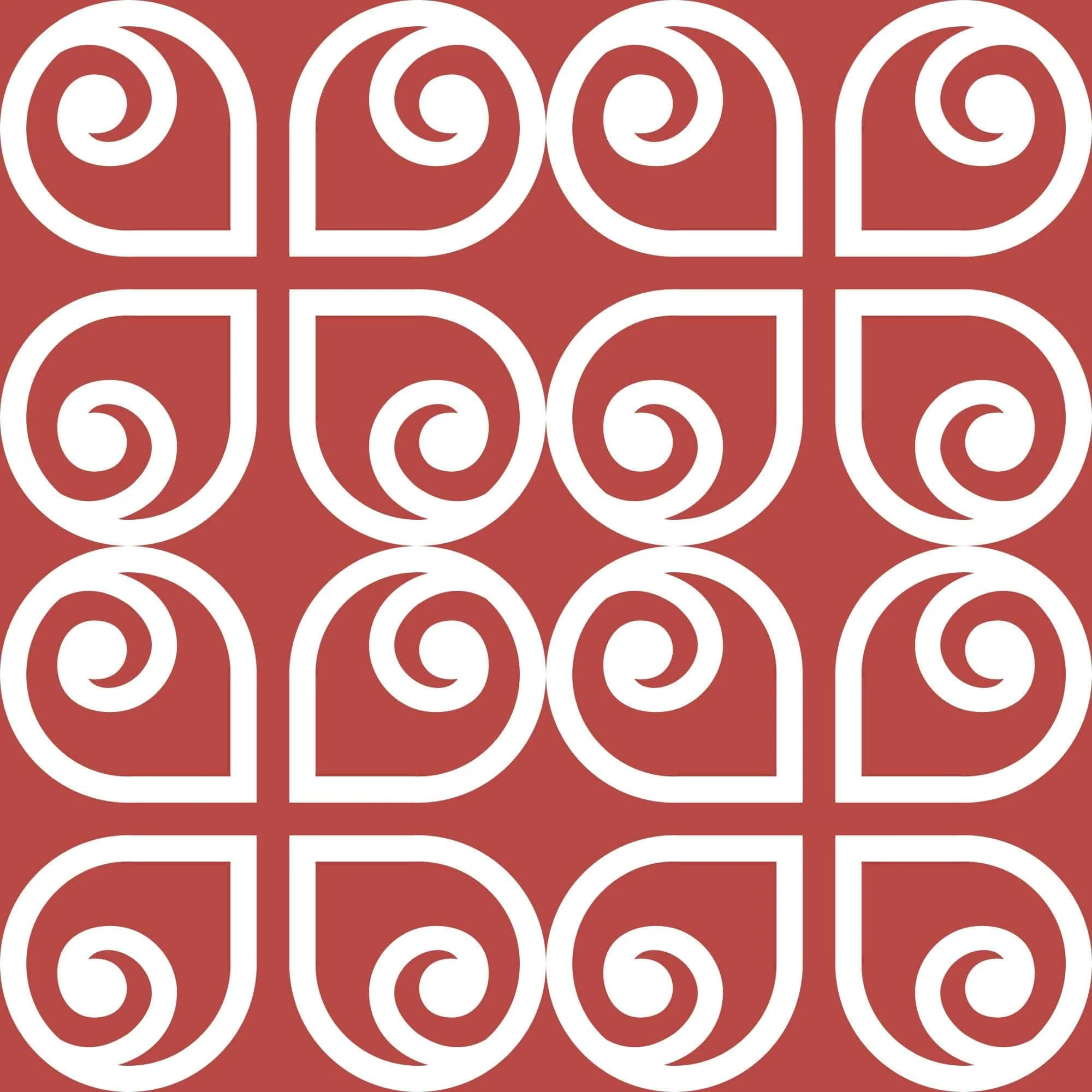8" x 8" Brick Red And White Scroll Peel and Stick Removable Tiles - Image 9
