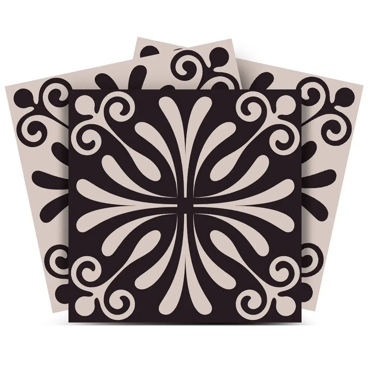 8" X 8" Cinnamon Swirl Peel And Stick Removable Tiles