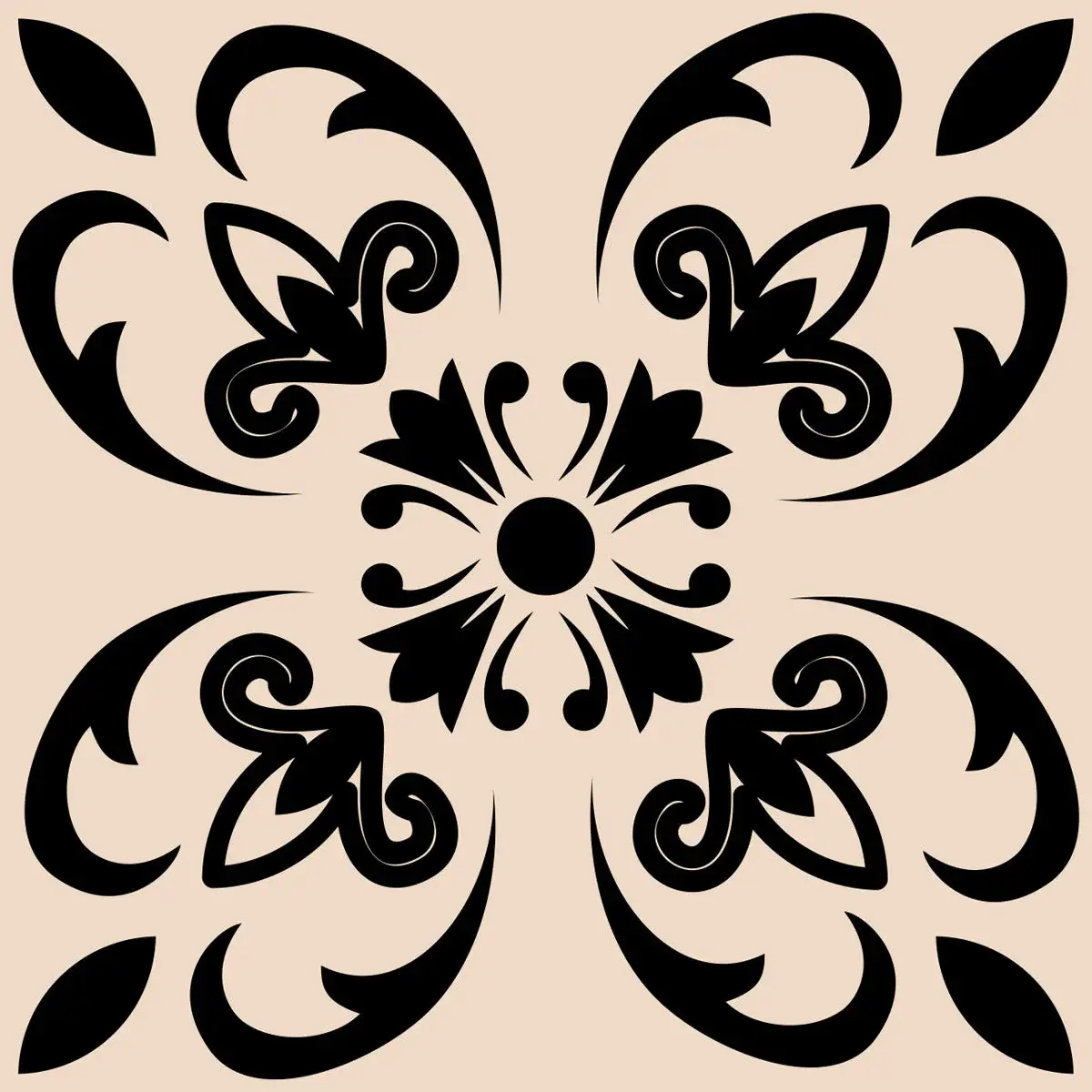 8" X 8" Cream And Black Mosaic Peel And Stick Removable Tiles - Image 9