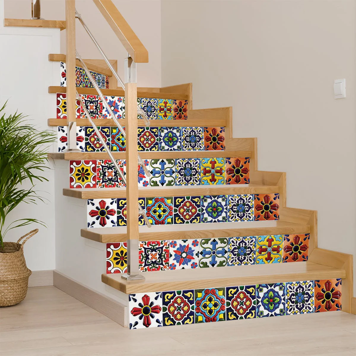 8" X 8" Festival Brights Mosaic Peel And Stick Removable Tiles - Image 8