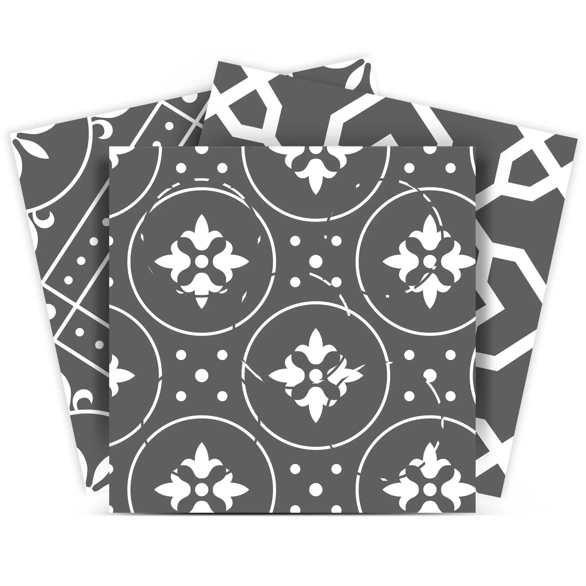 8" X 8" Gray And White Mosaic Peel And Stick Removable Tiles - Image 2