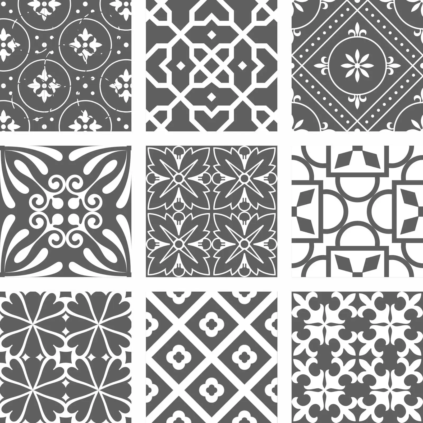 8" X 8" Gray And White Mosaic Peel And Stick Removable Tiles - Image 4