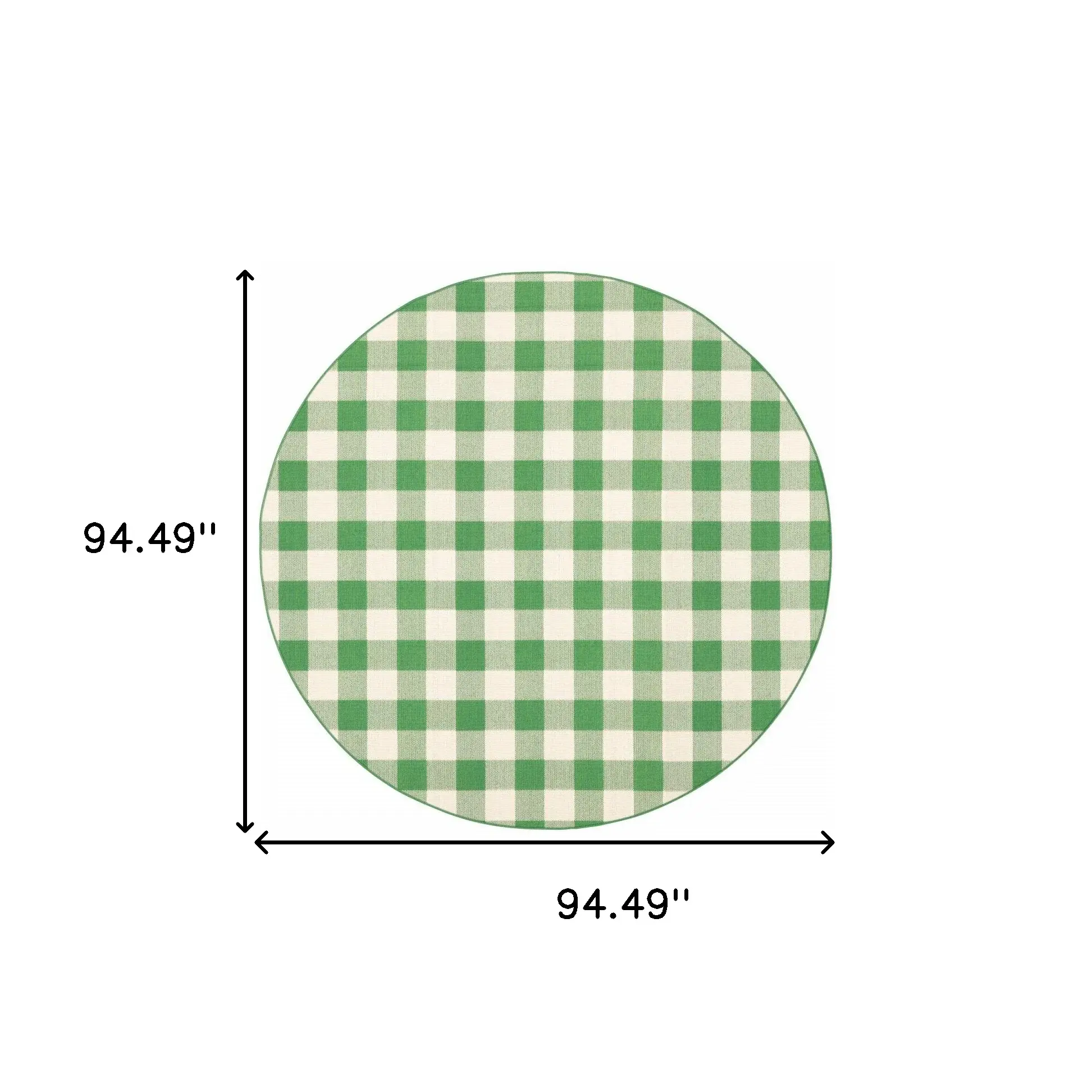 8' X 8' Green and Ivory Round Geometric Stain Resistant Indoor Outdoor Area Rug - Image 4