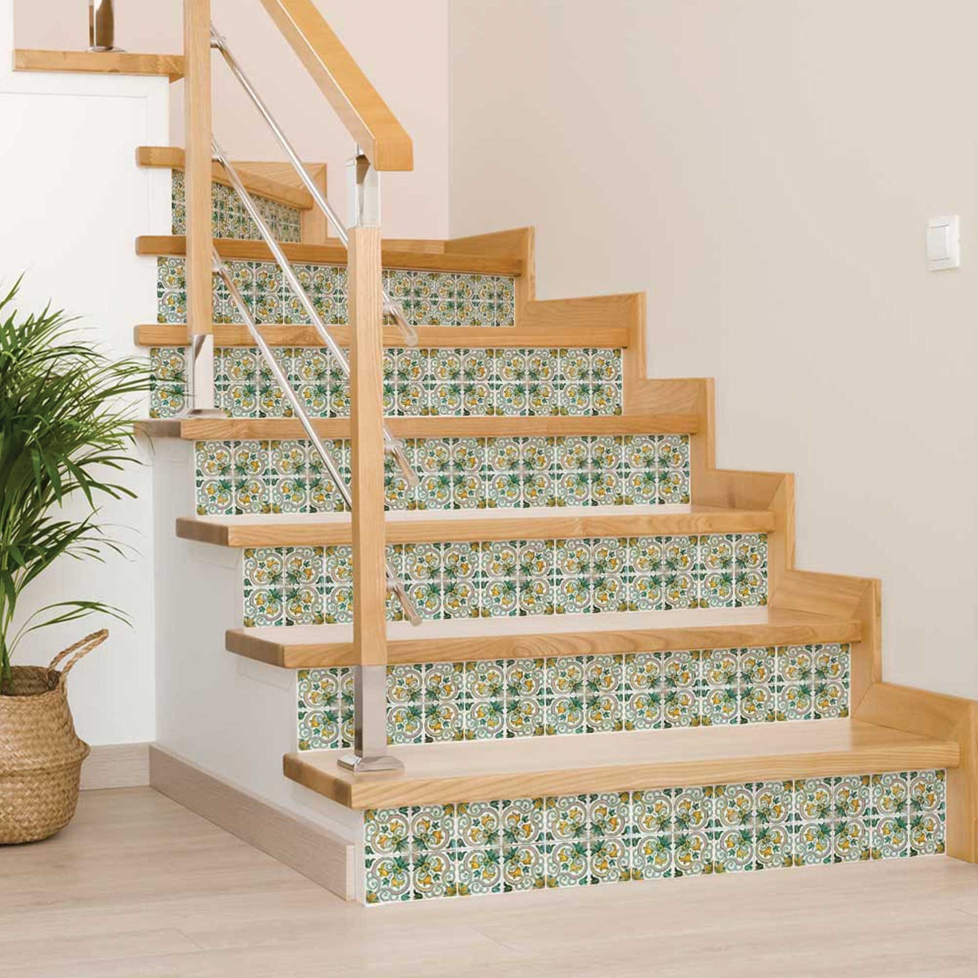 8" X 8" Green Yellow Melo Peel and Stick Tiles - Image 4