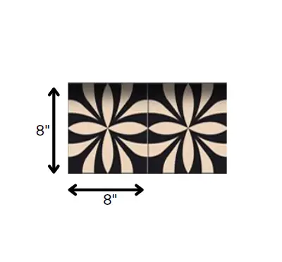 8" X 8" Intertwined Black And Cream Peel And Stick Removable Tiles - Image 9
