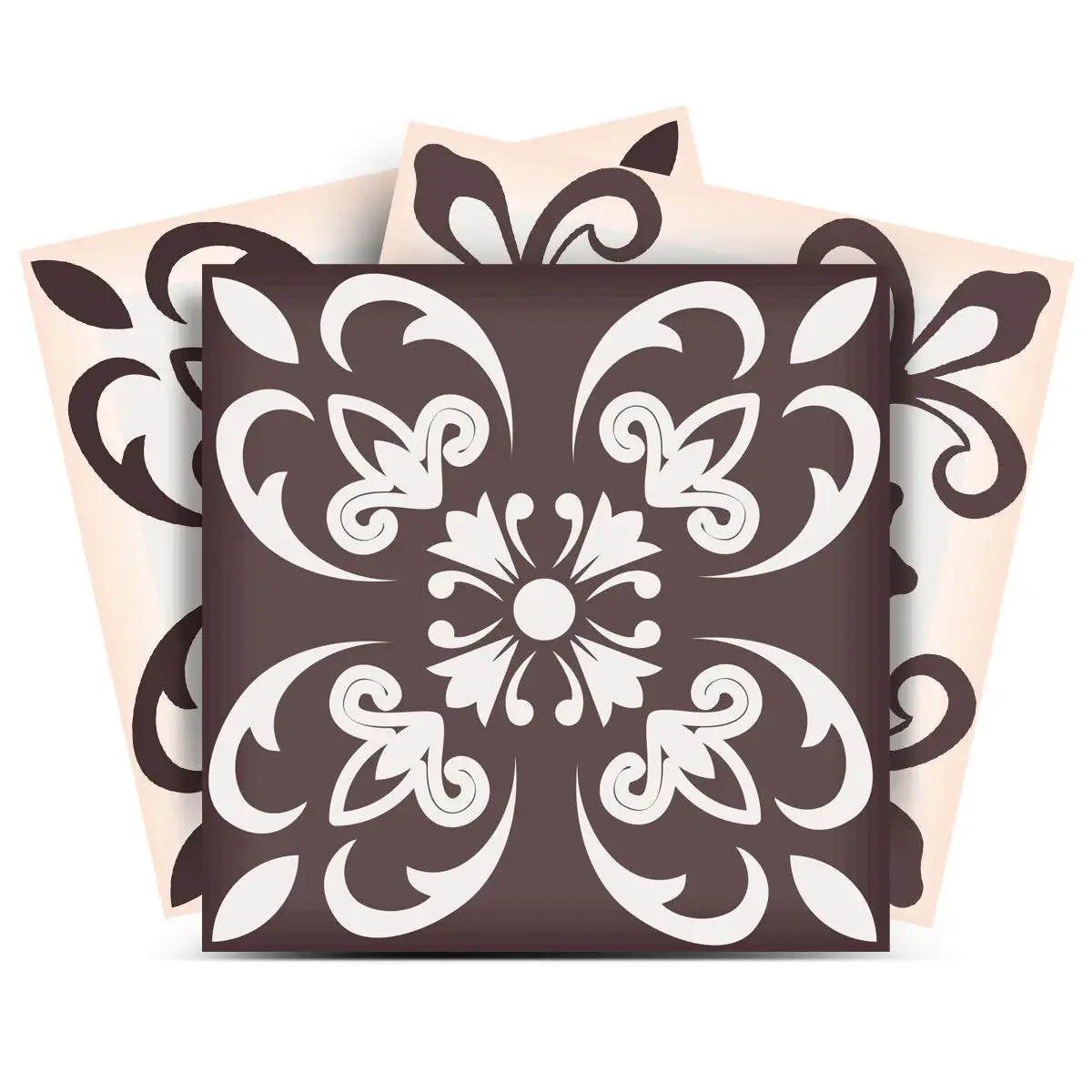 8" X 8" Light Brown And White Mosaic Peel And Stick Removable Tiles - Image 2