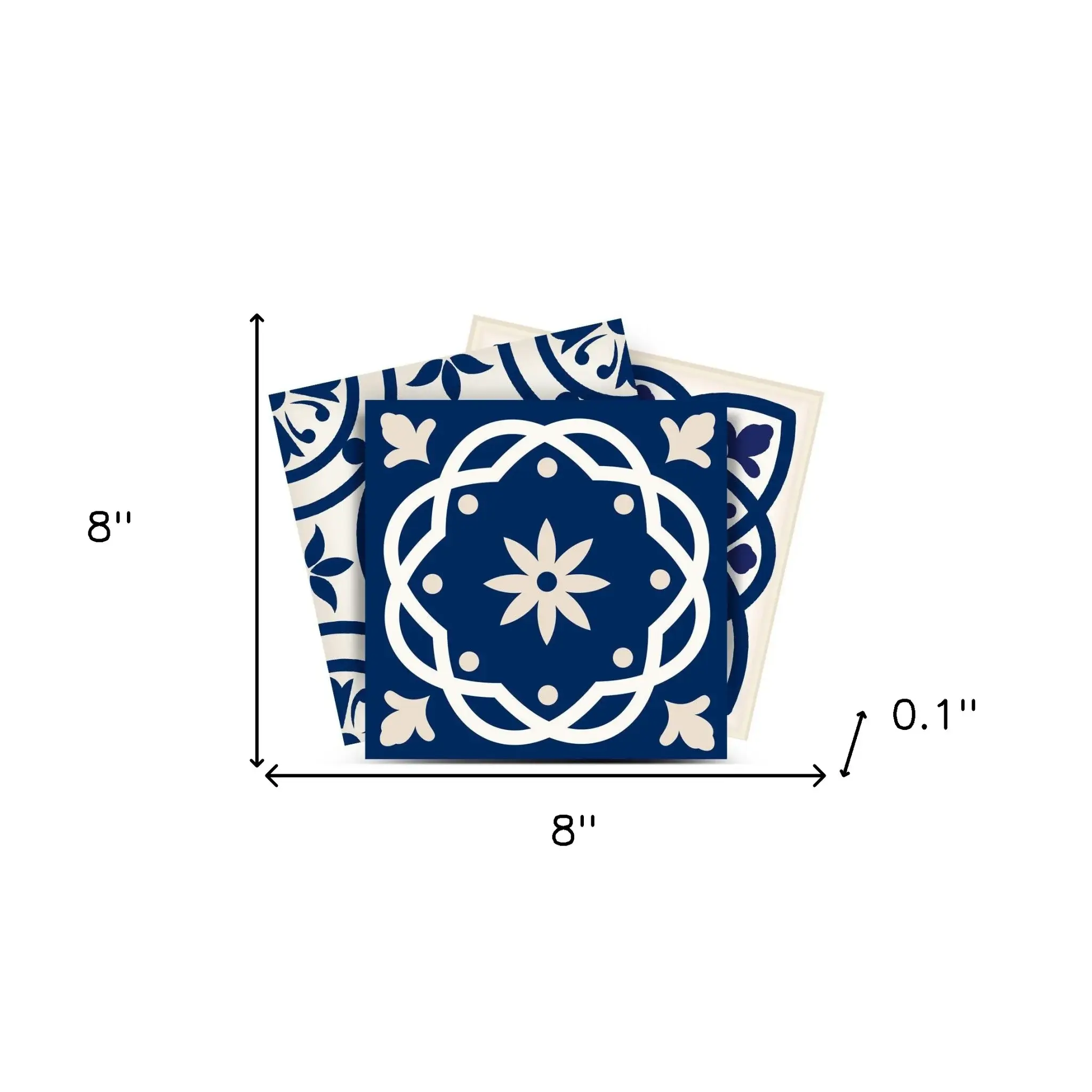 8" X 8" Midnight Blue And White Peel And Stick Removable Tiles - Image 9