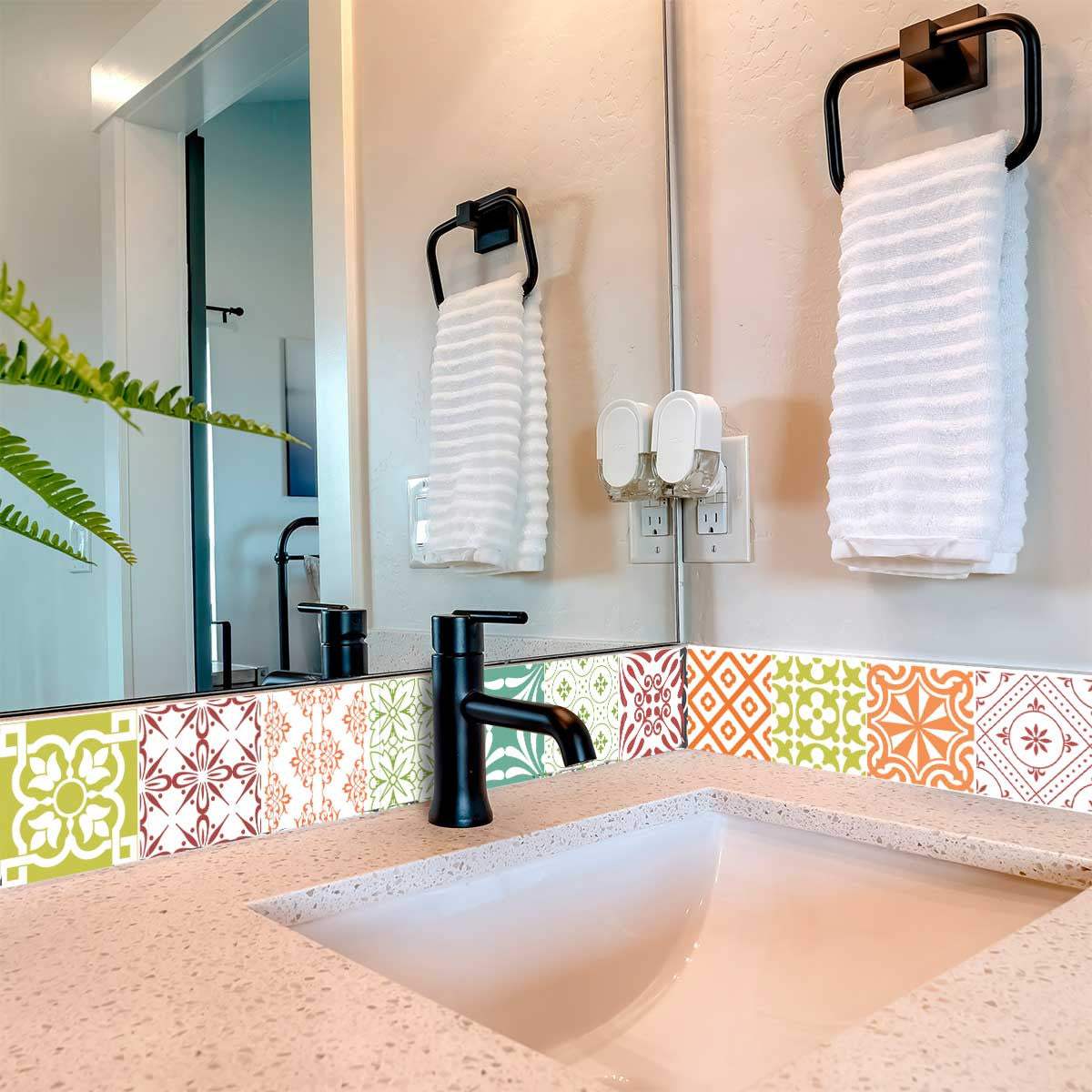 8" X 8" Muted Brights Mosaic Peel and Stick Removable Tiles - Image 7