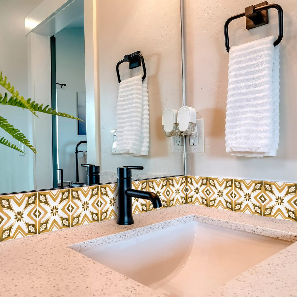 8" x 8" Papaya Peel and Stick Removable Tiles - Image 3