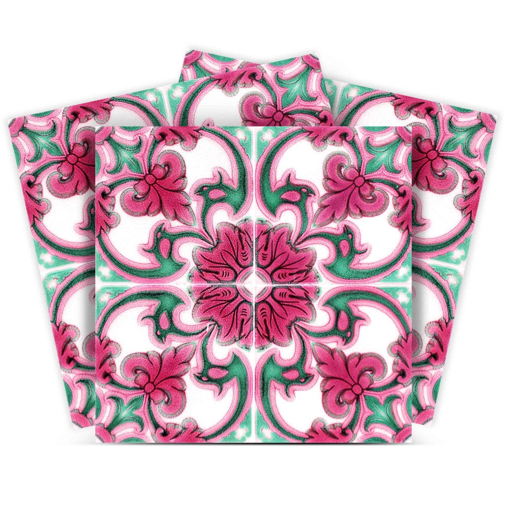 8" X 8" Rosa Pink Lea Removable Peel and Stick Tiles
