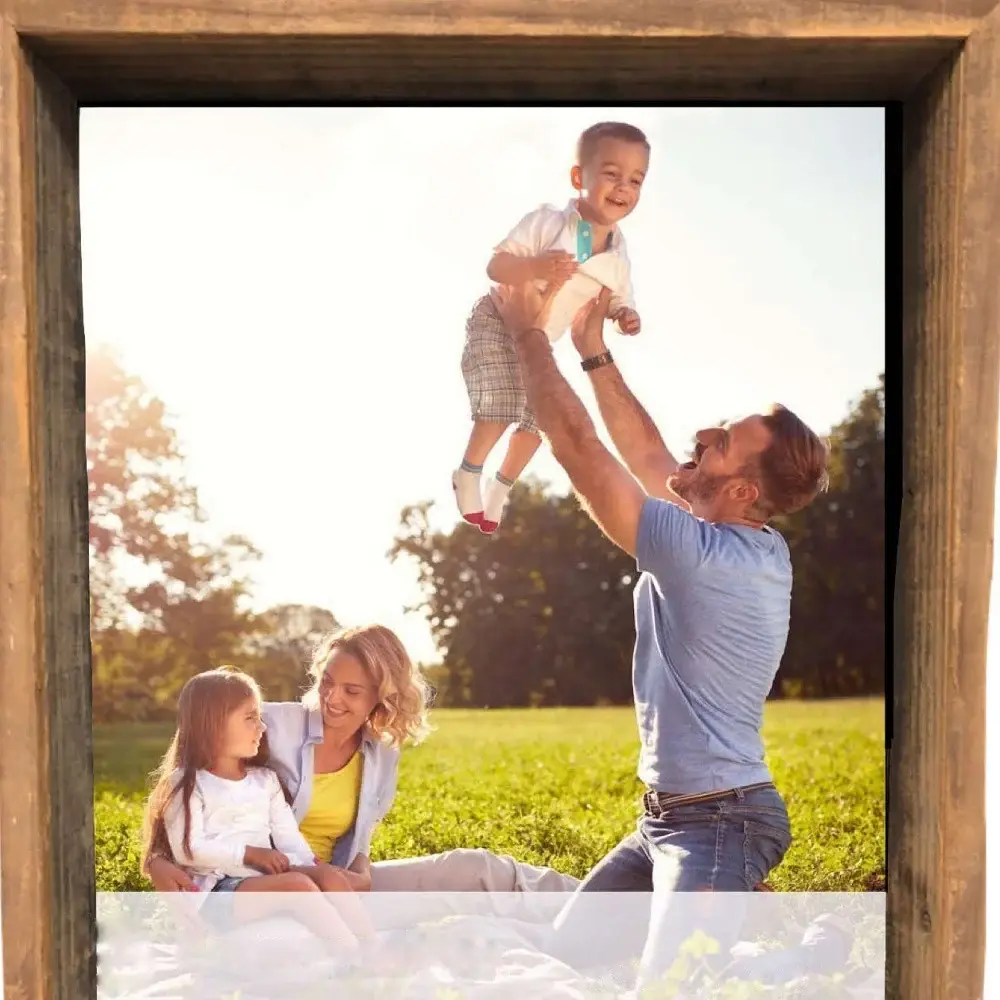 8” X 8” Rustic Farmhouse Gray Wood Shadow Box Frame - Image 3