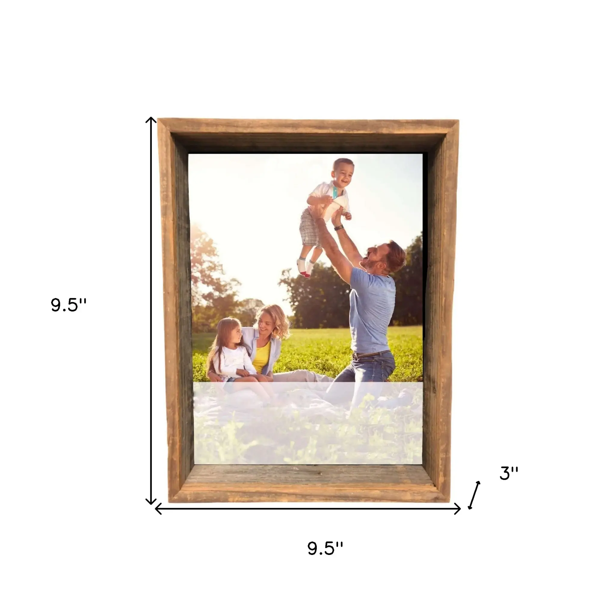 8” X 8” Rustic Farmhouse Gray Wood Shadow Box Frame - Image 6