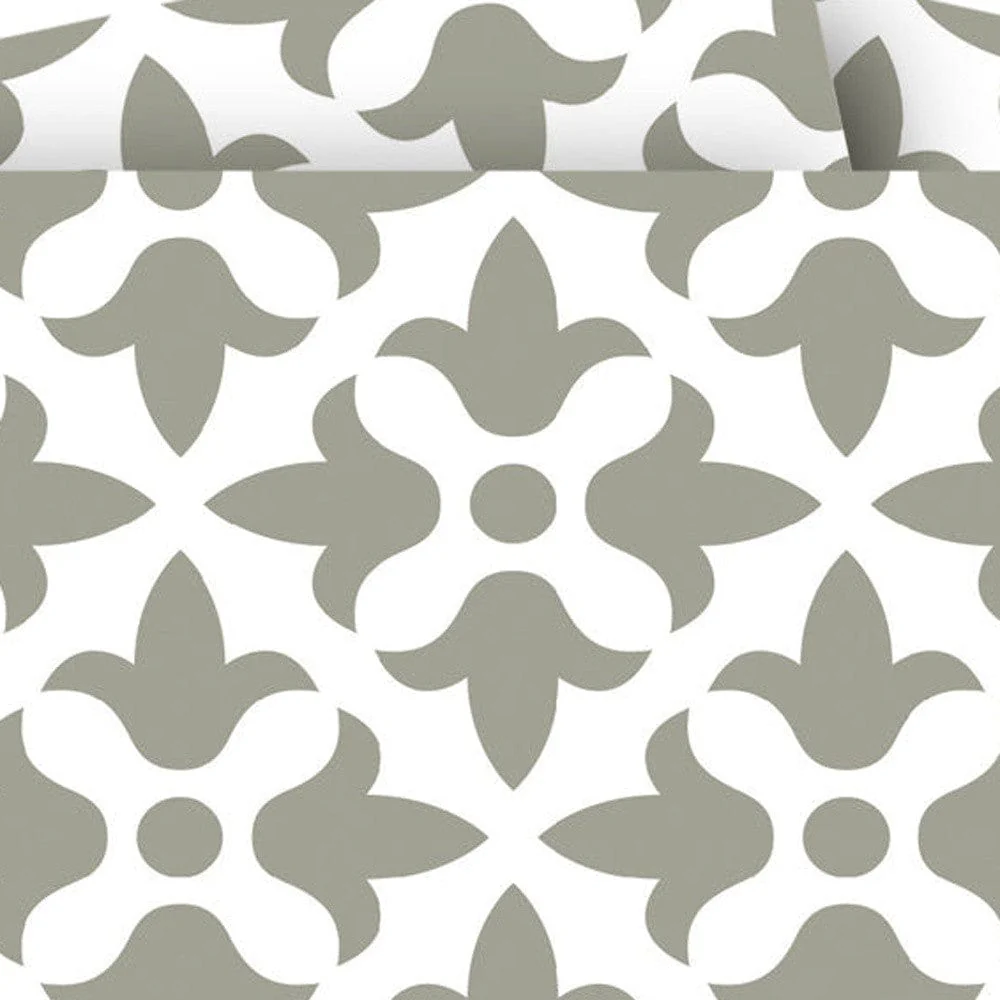 8" X 8" Sage Gray Fleur Removable Peel and Stick Tiles - Image 2