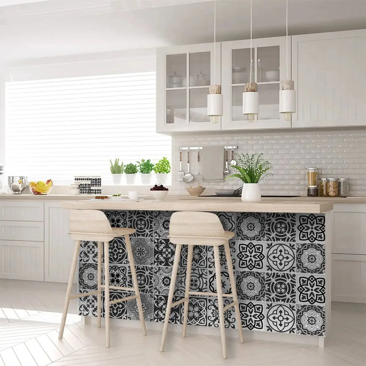 8" x 8" Shades of Grey Mosaic Peel and Stick Removable Tiles - Image 7