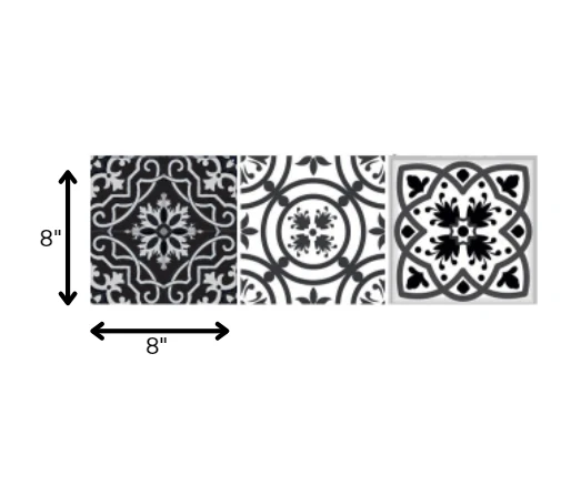 8" x 8" Shades of Grey Mosaic Peel and Stick Removable Tiles - Image 8