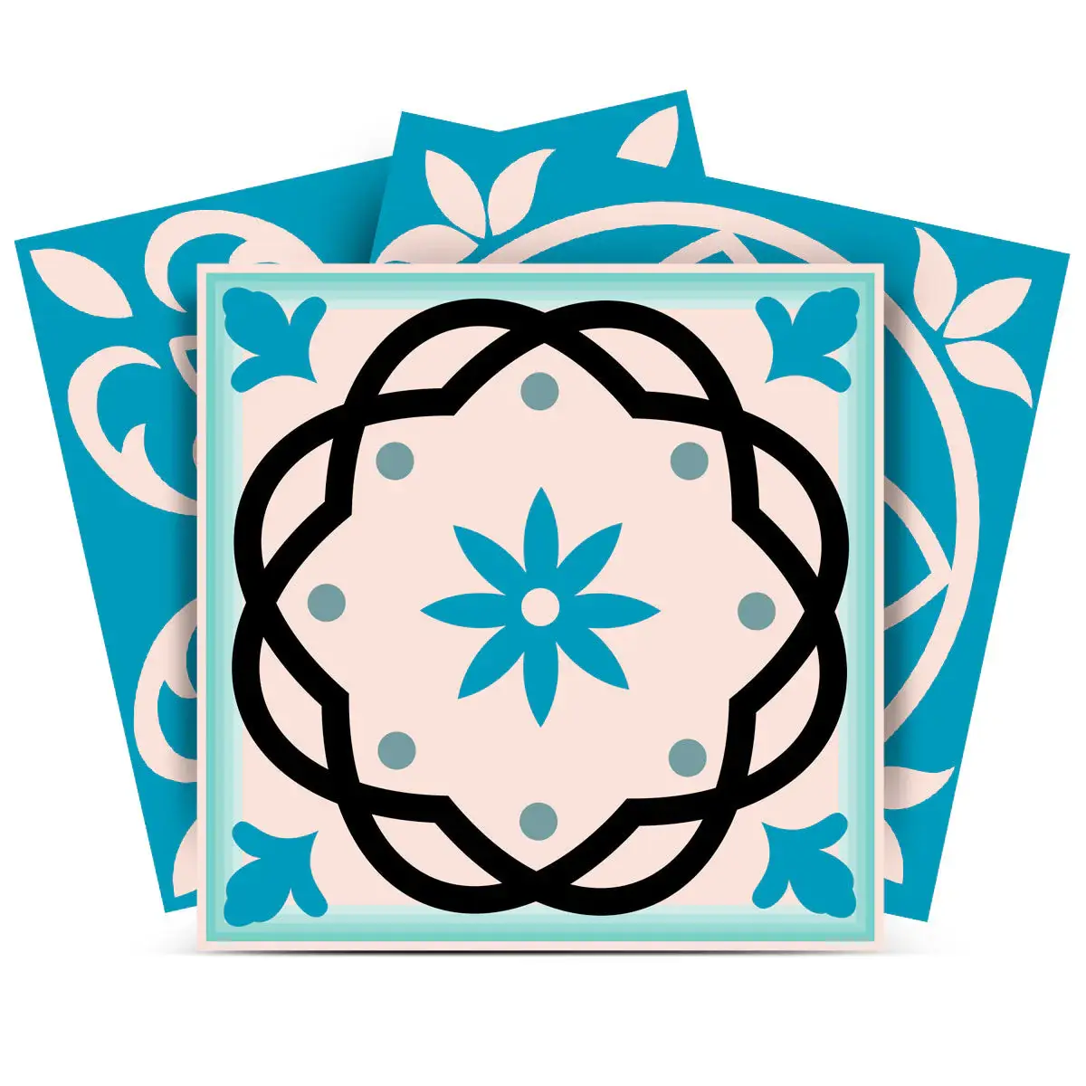 8" X 8" Sky Blue Mosaic Peel And Stick Removable Tiles - Image 3