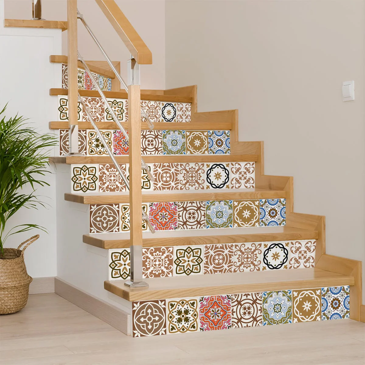 8" x 8" Snickerdoodle Mosaic Pop Peel and Stick Removable Tiles - Image 6