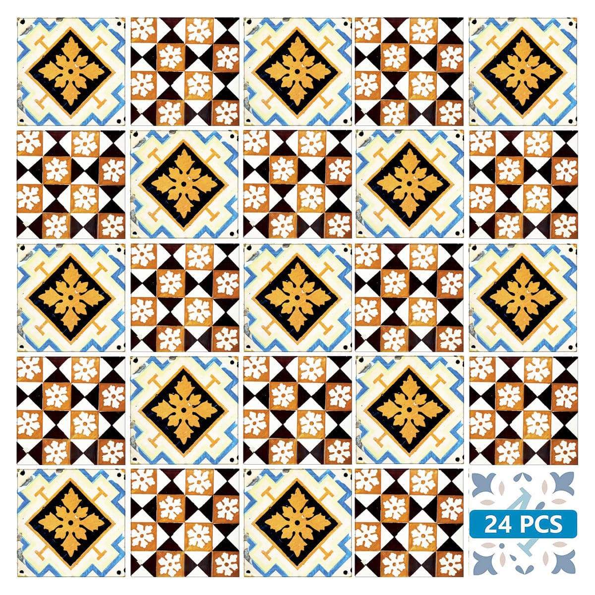 8" x 8" Snowflake and Diamond Peel and Stick Removable Tiles - Image 2