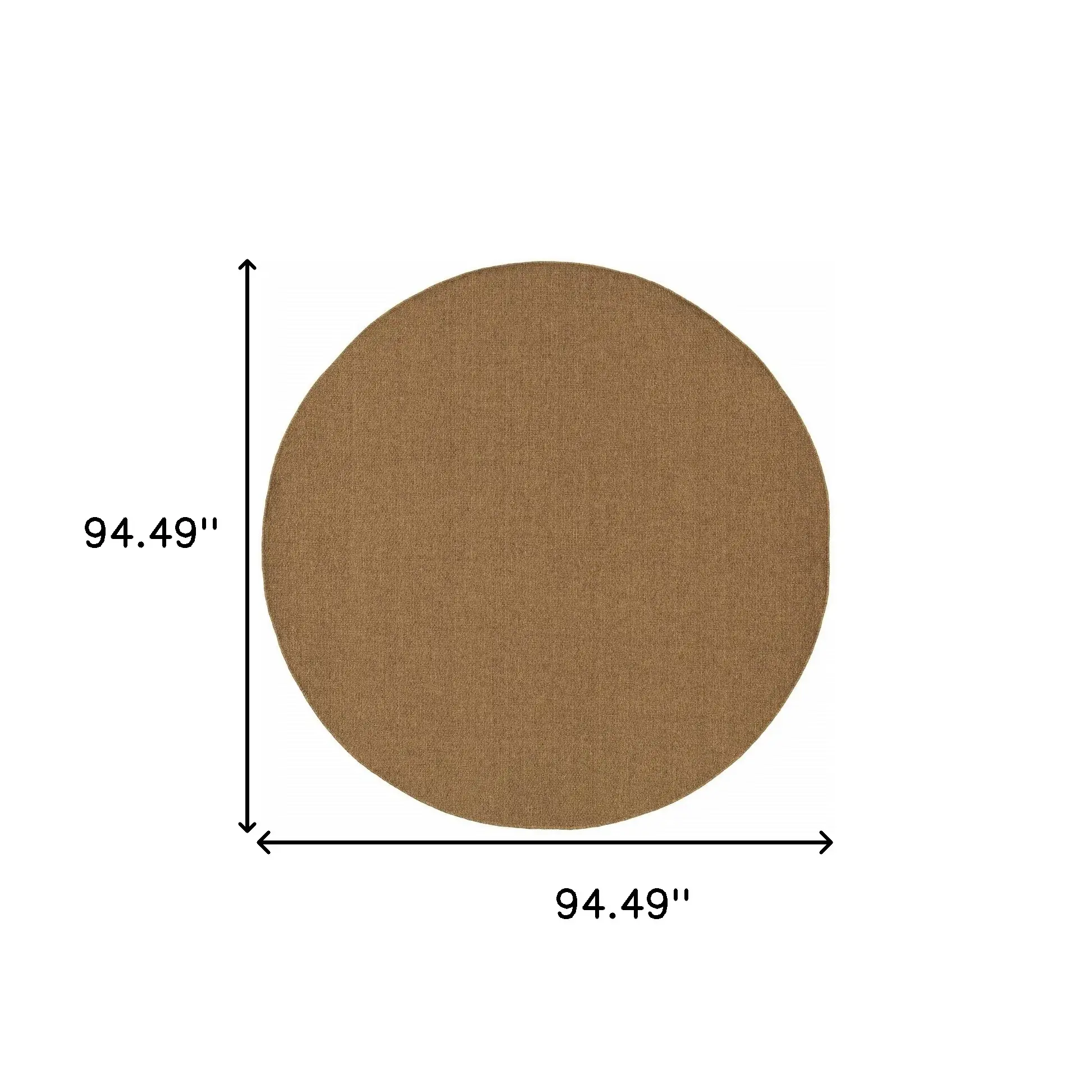 8' X 8' Tan Round Stain Resistant Indoor Outdoor Area Rug - Image 3