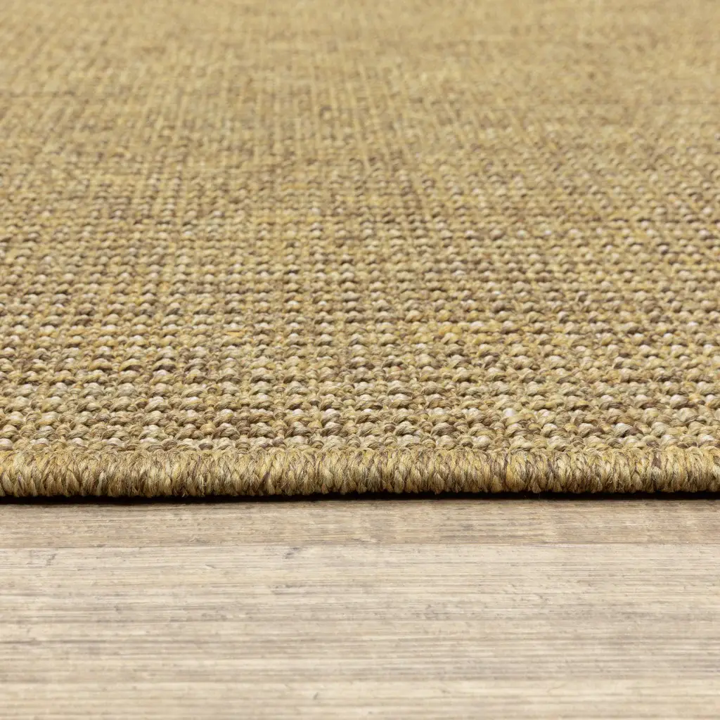 8' X 8' Tan Round Stain Resistant Indoor Outdoor Area Rug - Image 3