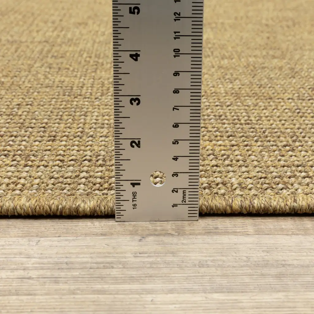 8' X 8' Tan Round Stain Resistant Indoor Outdoor Area Rug - Image 4