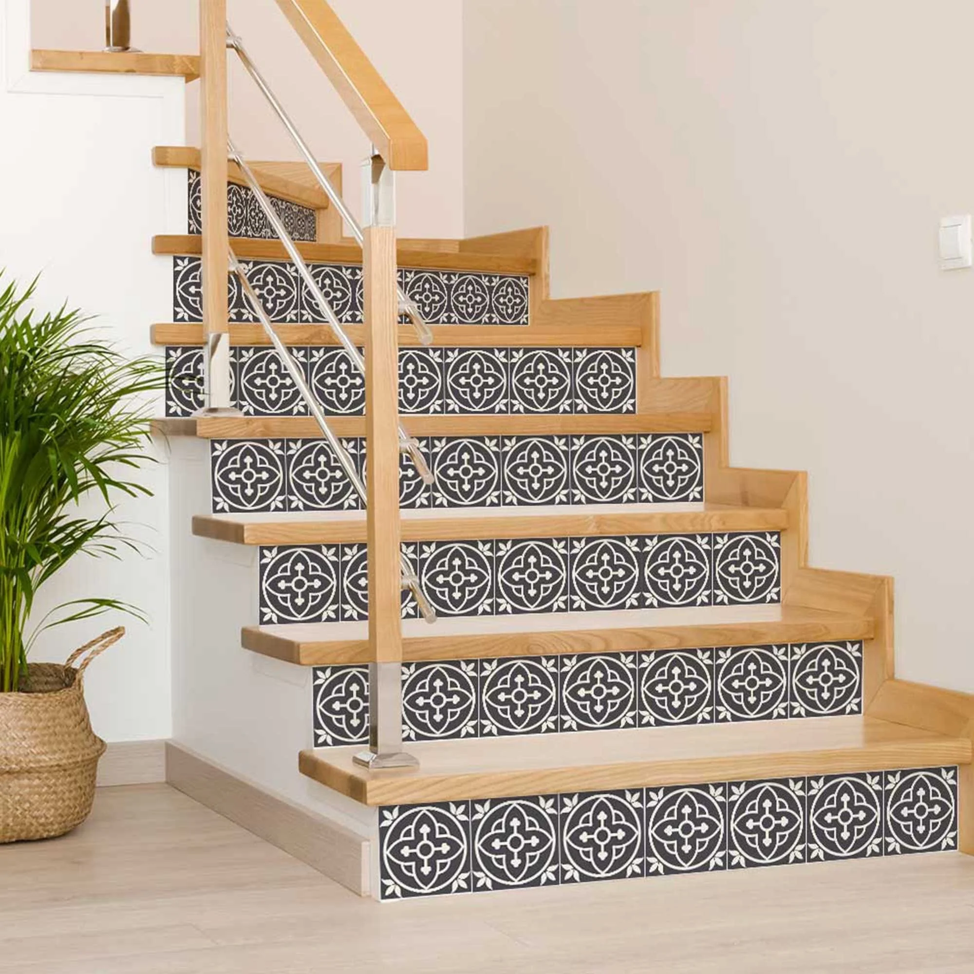 8" X 8" Tulipa Gray and White Peel and Stick Removable Tiles - Image 6