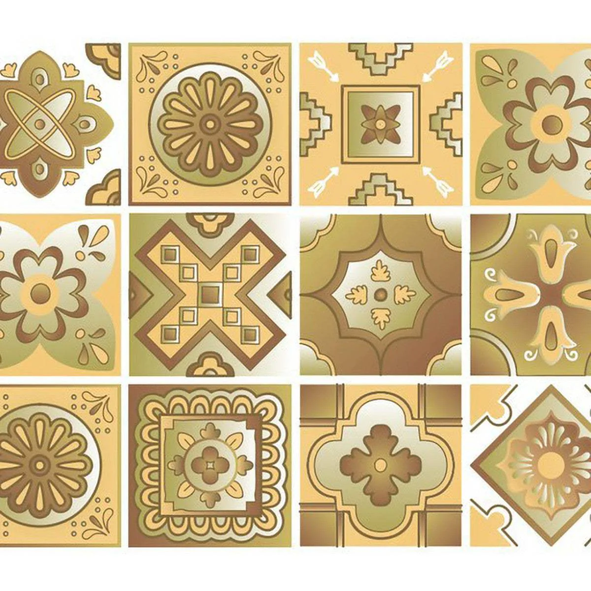 8" X 8" Vintage Beige And White Peel And Stick Removable Tiles - Image 4