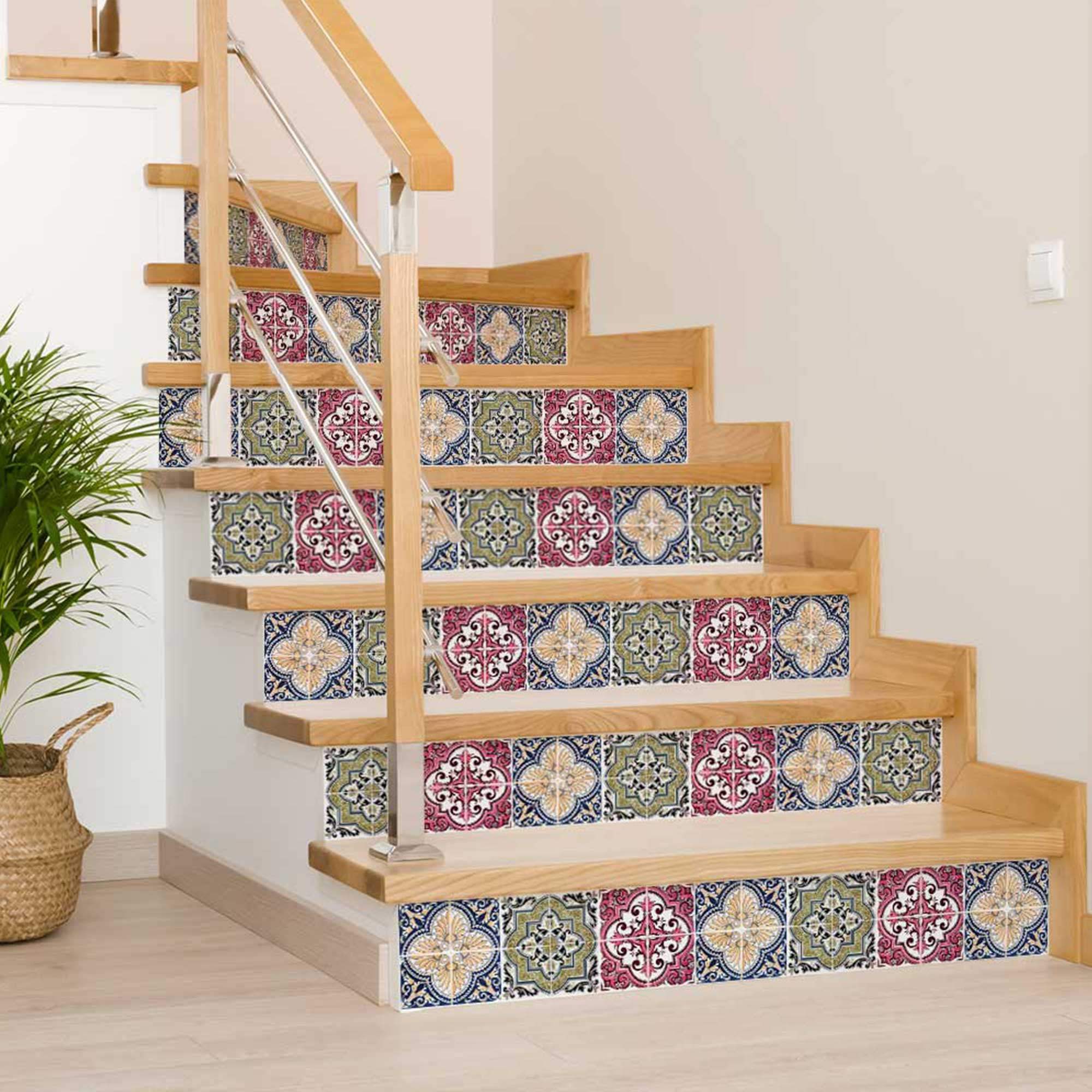 8" X 8" Vintage Multi Removable Peel and Stick Tiles - Image 7
