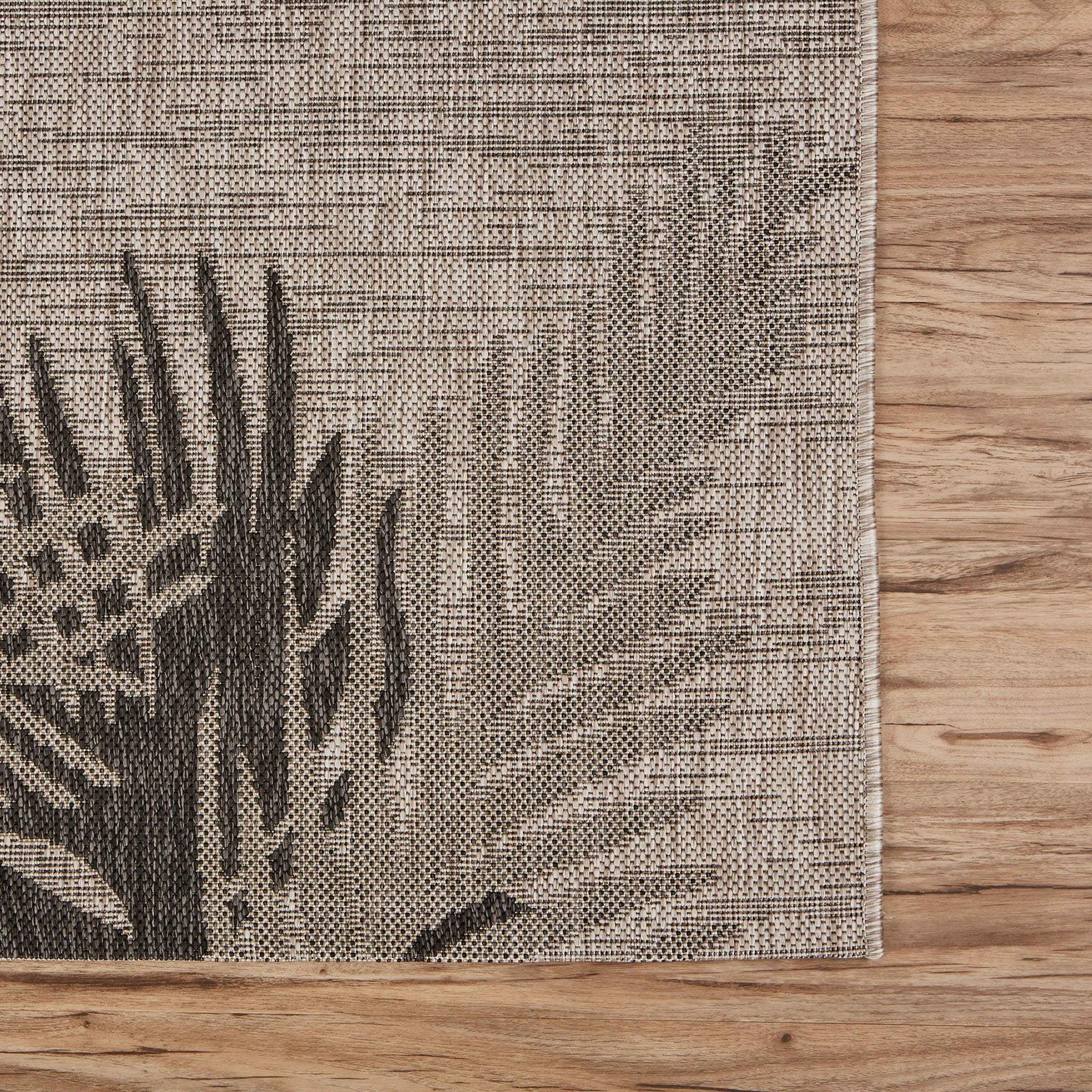 8' X 9' Beige Floral Indoor Outdoor Area Rug - Image 8