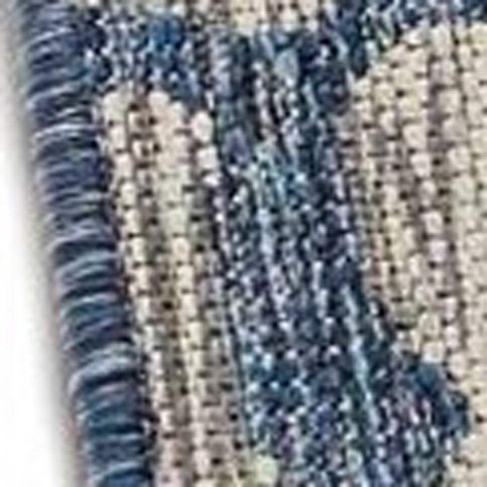 8' X 9' Blue And Gray Indoor Outdoor Area Rug - Image 2