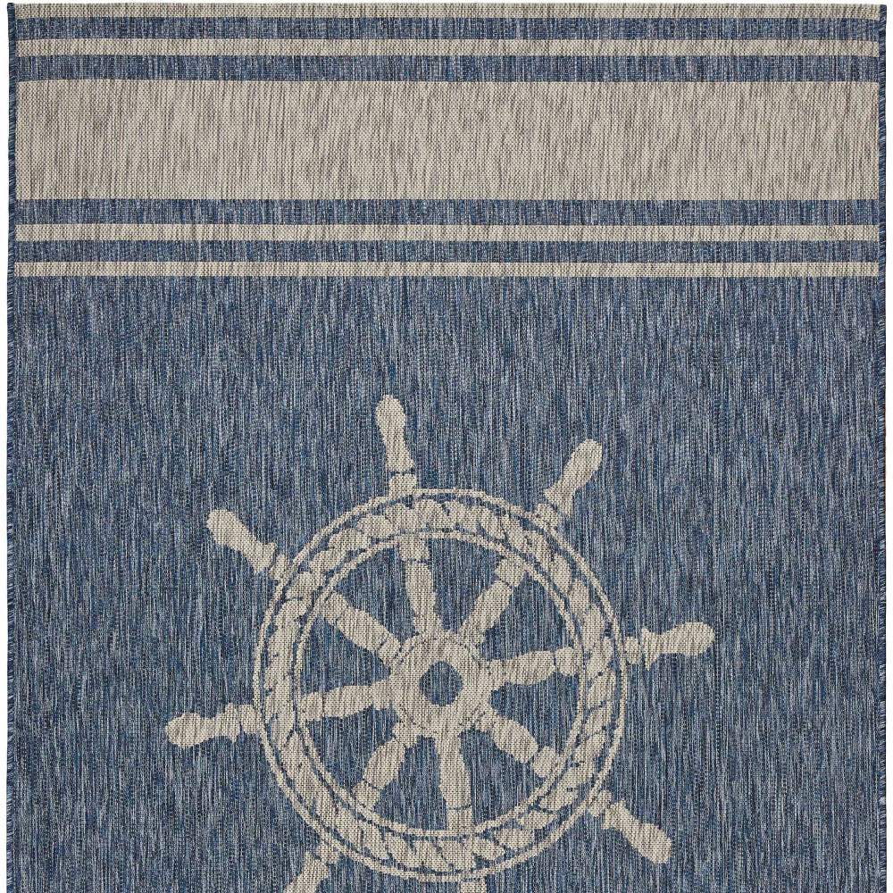 8' X 9' Blue And Gray Indoor Outdoor Area Rug - Image 2